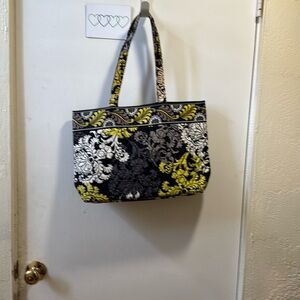 Vera Bradley Black, White, and Yellow Floral Tote
